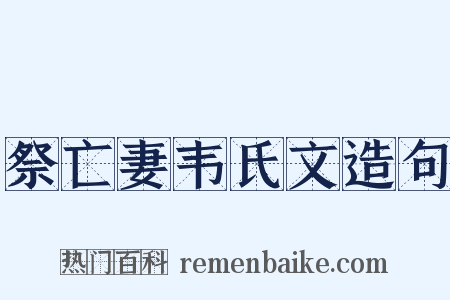 祭亡妻韦氏文造句是什么意思的图片